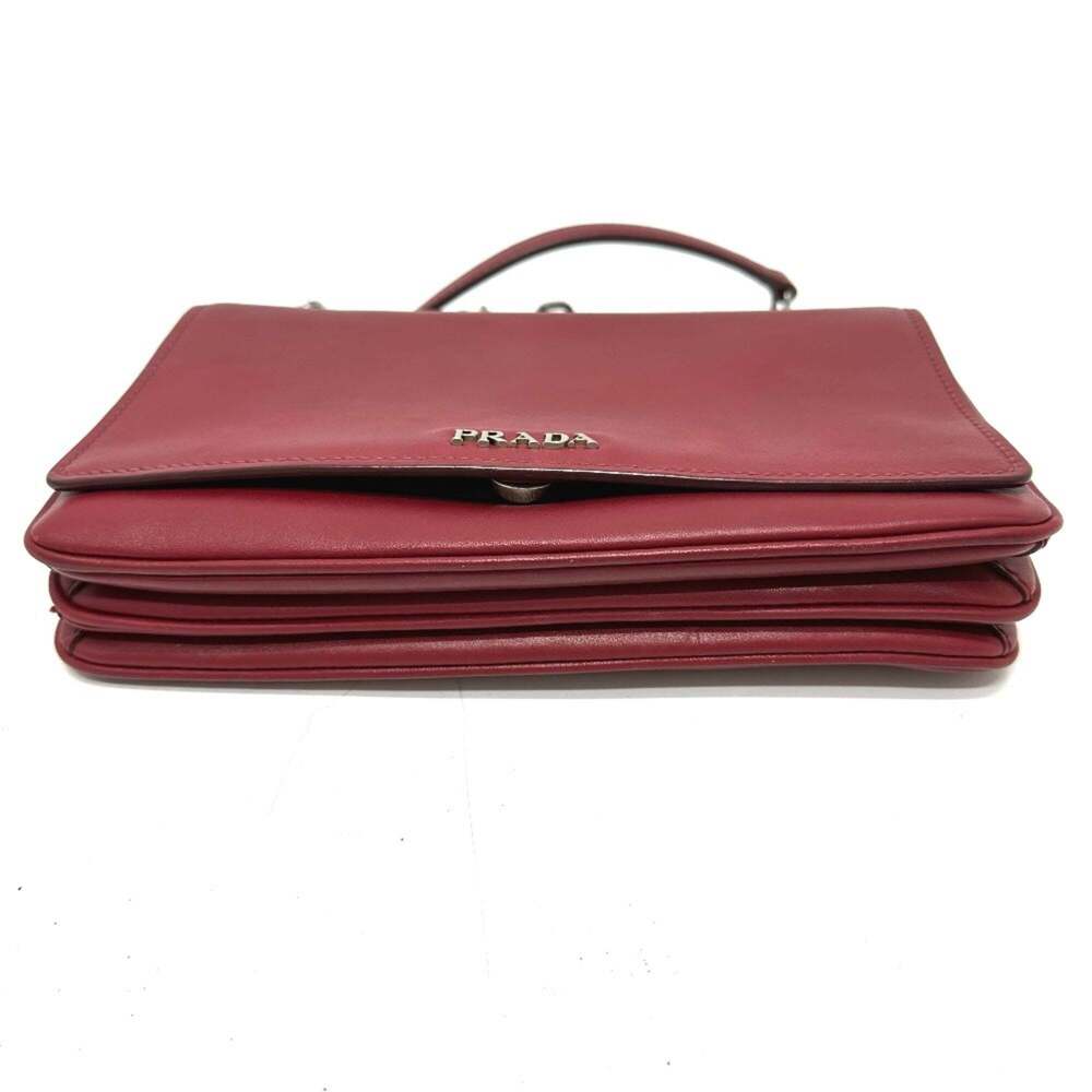 PRADA Red Leather Shoulder Bag - Picture 3 of 16